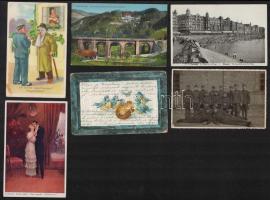 220 db  régi képeslap: motívumok, kevesebb magyar és külföldi városkép