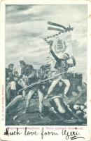 1899 Magyar szabadságharc, Vörös sipkások Szolnoknál, Divald Károly 70. sz. / Hungarian Revolution of 1848 (kis szakadások / small tears)