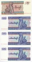Mianmar 1994. 50p (2x) + 1996. 1K + 1996. 5K + 1997. 10K (3x) T:I,I- 
Myanmar 1994. 50 Pyas (2x) + ...