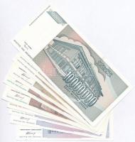 Jugoszlávia 1993. 50.000D + 1993. 5.000.000D (2x) + 1993. 10.000.000D + 1993. 50.000.000.000D (3x) +...