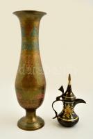 Indiai réz váza és kis kiöntő, m:30 és 14 cm