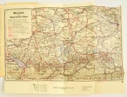 Deutschland: München und die bayerischen Alpen, ismertető prospektus számos fekete-fehér képpel, tűz...