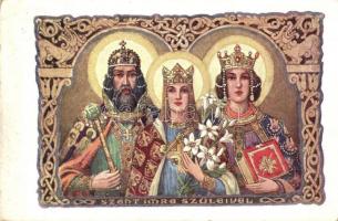 Szent Imre szüleivel. Rigler József Ede kiadása 16/4. / Saint Emeric of Hungary with their parents (EK)