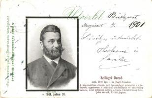 Szilágyi Dezső, gyászlap. A Nagy Évszázad No. 534., kiadó Fürth Benedek / Hungarian politician and jurist, obituary card (kopott sarkak / worn corners)