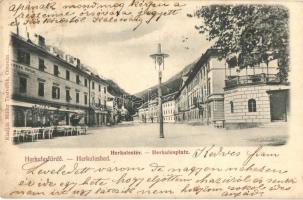 Herkulesfürdő, Baile Herculane; Herkules tér, Sarolta fürdő. Müller Testvérek kiadása / square, spa