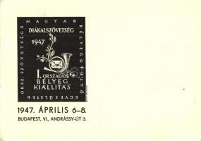 1947 Budapest, I. Országos Bélyegkiállítás. Diákalszövetség / Hungarian National Stamp Expo. So. Stpl (EK)