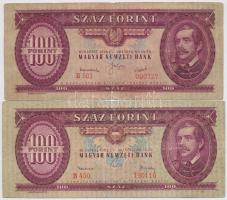 1944. 100P "A Vöröshadsereg parancsnoksága" + 1945. 50P + 100P + 1949-1962. 100Ft (2x) T:I...