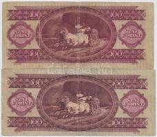 1944. 100P "A Vöröshadsereg parancsnoksága" + 1945. 50P + 100P + 1949-1962. 100Ft (2x) T:I...