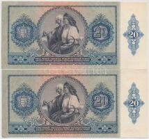 1941. 20P (4x) sorszámkövetők (2+2) T:II