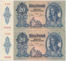 1941. 20P (4x) sorszámkövetők (2+2) T:II