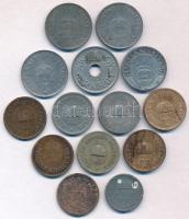 14db-os vegyes magyar fillér pénzérme tétel T:2--3-