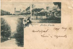 1898 Békéscsaba, park, utcakép. floral (b)