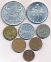 8db-os vegyes magyar pénzérme és bárca tétel, közte 1943. 5P Al "Horthy Miklós születésének 75....