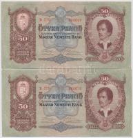 1932. 50P (2x) sorszámkövetők T:I-,II