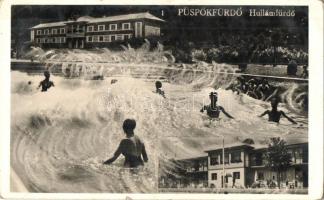 Püspökfürdő, Baile 1 Mai; Hullámfürdő, montázslap / spa montage (EK)