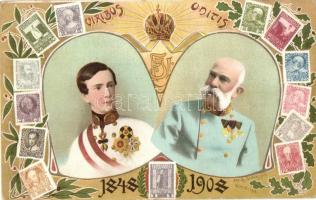 1848-1908 Viribus Unitis, Franz Josephs anniversary, set of Austrian stamps, E.Z.W. IX. No. 13. s: G. Scolik (EK)