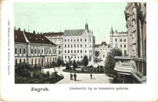 Zagreb, Akademicki trg sa sumarskom palackom / square with forestry palace (EK)