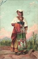 21 db régi folklór motívumlap / 21 pre-1945 folklore motive cards