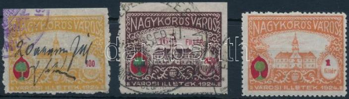 1924-1933 3 db klf Nagykőrös Városi illetékbélyeg (8.950)
