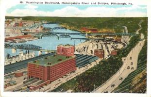 Pittsburgh, Mt. Washington Boulevard, Monongahela River and bridges (EK)