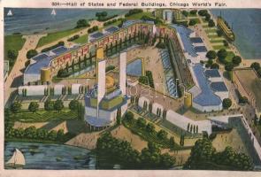 Chicago, Worlds Fair, Hall of States and Federal Buildings (Rb)