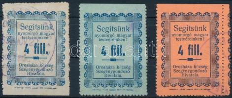 1926 Orosháza Városi illetékbélyeg sor I. típus (9.750)