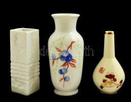 Jelzett porcelán kis vázák, hibátlanok, összesen: 3 db, m:9-13 cm