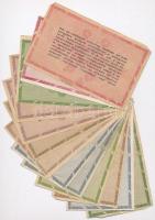 1946. 13db-os vegyes magyar adópengő bankjegy tétel, közte fordított címeres T:II,III,III-