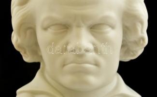Herendi fehér mázas Beethoven mellszobor, jelzett, hibátlan, m: 20 cm. / Herendi porcelain bust of B...