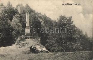 Murány, Murányalja, Muránsky hrad; Hősök emlékműve, vár / castle, heroes monument (EK)