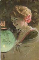 7 db RÉGI motívumlap, gyümölcsök, hölgyek, állat, vegyes minőség / 7 pre-1945 motive postcards, frut...