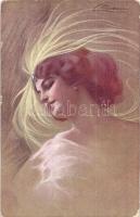 7 db RÉGI motívumlap, gyümölcsök, hölgyek, állat, vegyes minőség / 7 pre-1945 motive postcards, frut...