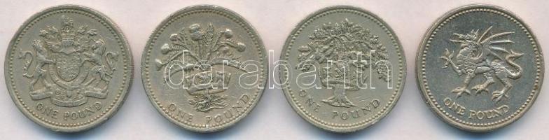 Nagy-Britannia 1983-2000. 1Ł (4xklf) T:2,2- Great Britain 1983-2000. 1 Pound (4xdiff) C:XF,VF