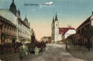 Zalaegerszeg, Széchenyi tér, lovas szekerek (EK)