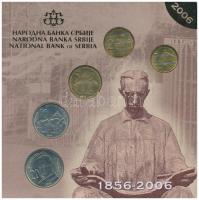 Szerbia 2006. 1D-20D Cu-Ni-Zn (5xklf) forgalmi sor lezárt karton díszcsomagolásban T:1 Serbia 2006. 1 Dinar - 20 Dinara Cu-Ni-Zn (5xdiff) coin set in sealed cardboard case C:UNC