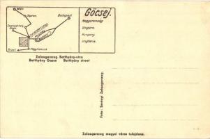 Zalaegerszeg, utcakép. hátoldalon térkép