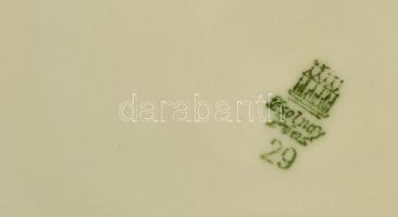 Zsolnay fehér kistányér, jelzett, kis kopásokkal, d: 19 cm