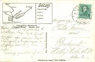 Zalaegerszeg, utcakép. hátoldalon térkép