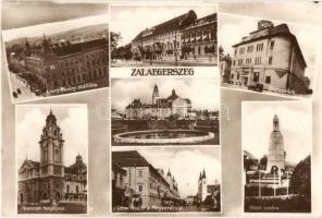 Zalaegerszeg, Arany Bárány szálloda, megyeháza, postapalota, Hősök szobra, utcaképek