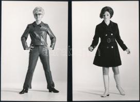 1969 Divatfotók bőrruházatról, 3 db vintage fotó, a Tannimpex export termékek fotóalbumából, 17,5x12 cm