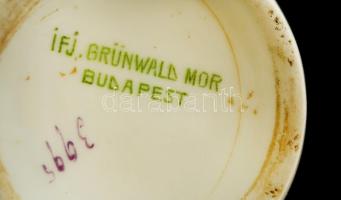 Grünwald Mór szecessziós kiöntő, kézzel festett, jelzett, kopásokkal, hajszálrepedésekkel, m: 8 cm