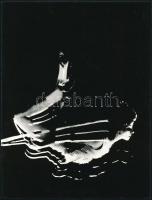 cca 1974 Kiss István: Magasugró, 2 db aláírt vintage fotóművészeti alkotás, a magyar fotográfia avan...