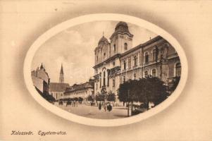 Kolozsvár, Cluj; Egyetem utca. Rigó Árpád utóda kiadása / street view