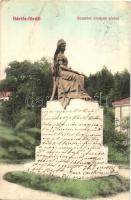 Bártfafürdő, Bardejovské Kúpele, Bardiov; Erzsébet királyné szobor / statue (EK)