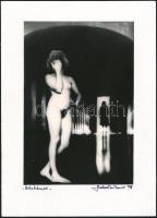 1994 Szatmári Imre: Bűnbánat, aláírt, pecséttel jelzett vintage fotóművészeti alkotás, 16x11 cm, karton 21x15 cm