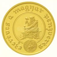 2001. 20.000Ft Au Ezeréves a magyar pénzverés (6,982g/0.986/22mm) T:PP  Hungary 2001. 20.000 Forint Au 1000th Anniversary of the Hungarian coinage (6,982g/0.986/22mm) C:PP  Adamo EM171