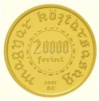 2001. 20.000Ft Au "Ezeréves a magyar pénzverés" (6,982g/0.986/22mm) T:PP 
Hungary 2001. 2...