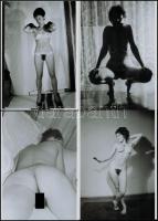 cca 1980 Fotózkodni jaj de jó! 13 db szolidan erotikus fénykép, korabeli negatívokról mai nagyítások, 13x18 cm / 13 erotic photos, 13x18 cm