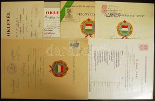 1958-1983 8 db érdekes oklevél és bizonyítvány