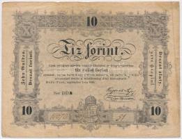 1848. 10Ft Kossuth bankó T:III,III- tűly. Adamo G111